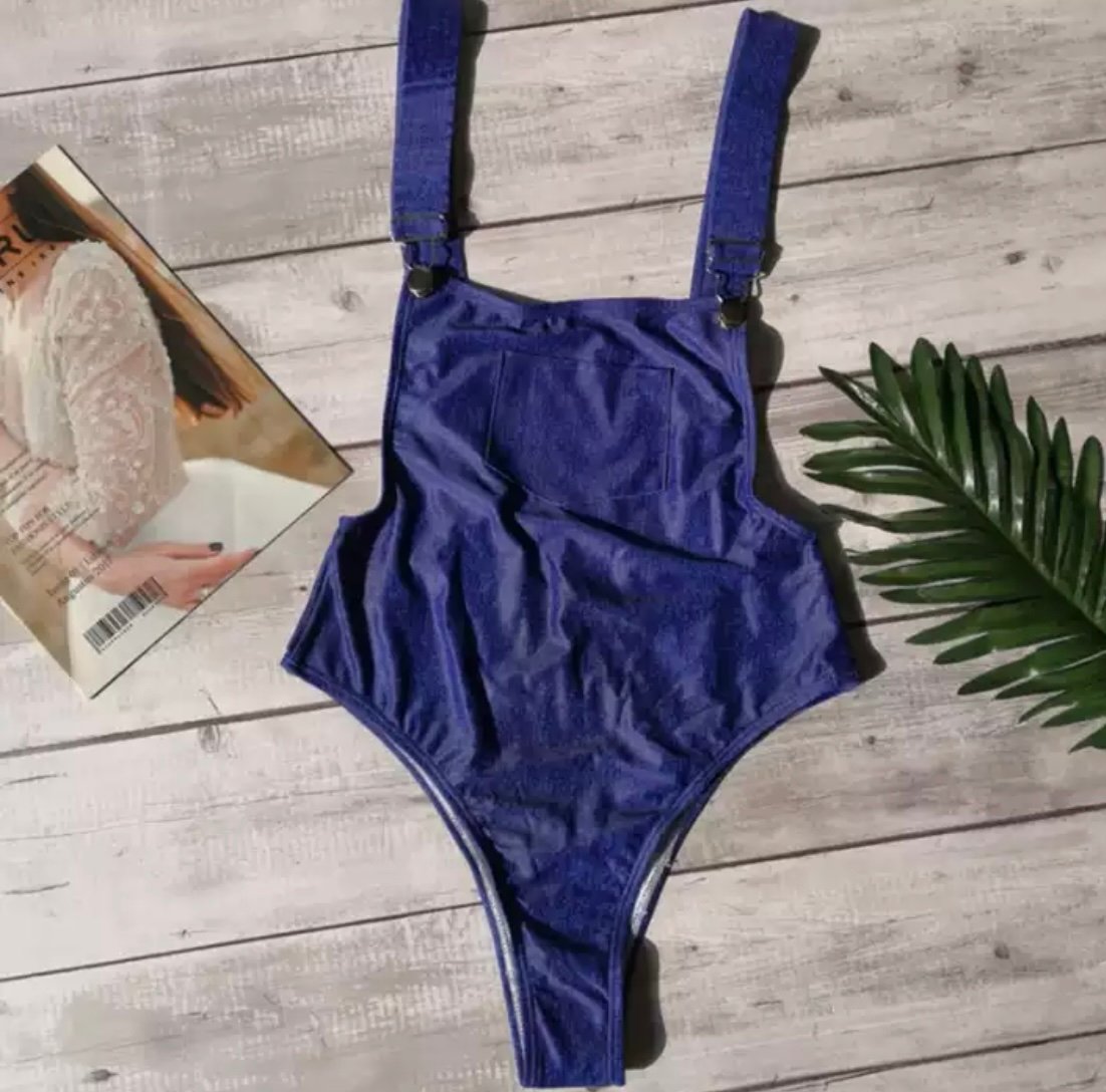 Sexy Farmer Denim Overalls Swimsuit SpikesLuxeCloset